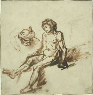 Rembrandt (1606-1669)The Good Samaritan, ca.1655-1660 pen and brown ink and white paint on paper  Museum Boijmans Van Beuningen 