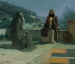 Henry Ossawa Tanner (1859-1937) Nicodemus and Jesus on a Rooftop, 1899 oil on canvas Pennsylvania Academy of the Fine Arts via Wikimedia Commons