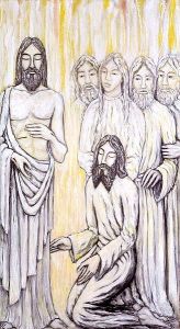 Jacek Andrzej Rossakiewicz (b.1956) Jesus Appears to Thomas (St John Passion - 13), 1990 oil on canvas