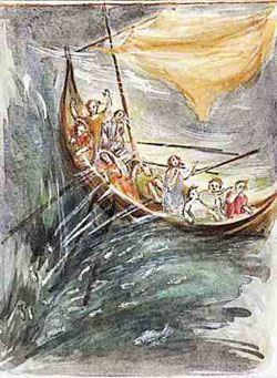 Jesus asleep in the boat