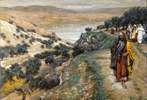 James Tissot (1836-1902) Le jeune homme riche s'en alla triste, between 1886 and 1894 opaque watercolor over graphite on gray wove paper Brooklyn Musuem