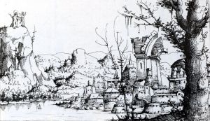 Augustin Hirschvogel (1503-1553) Temptation of Christ